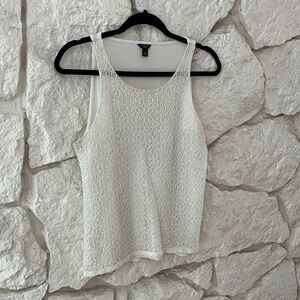 Ann Taylor Cream Lace Tank Top